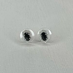 Authentic Kendra Scott Ellie Stud Earrings - Rhodium Black